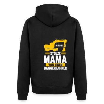 Bagger Fahrer Bagger Bauen Geschenk - Unisex Premium Bio Zip Hoodie - Schwarz - Hinten - Nico (187cm)