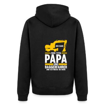 Bagger Fahrer Bagger Bauen Geschenk - Unisex Premium Bio Zip Hoodie - Schwarz - Hinten - Nico (187cm)