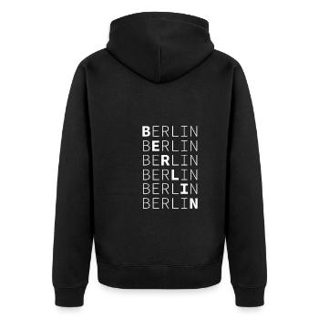 Berlin Capitale de la ville - Veste à capuche bio Premium Unisexe - noir - Dos - Nico (187cm)