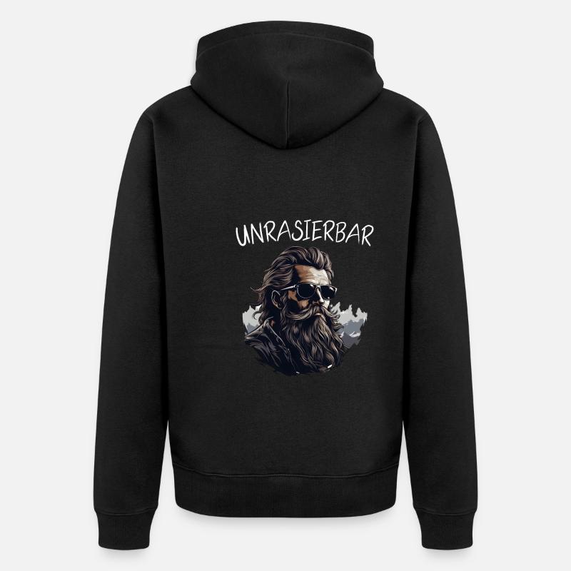 Wikinger Bartträger Lustiger Bart Spruch - Unisex Premium Bio Zip Hoodie - Schwarz