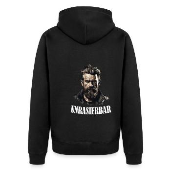 Lustiger Bart Spruch Wikinger Bartträger - Unisex Premium Bio Zip Hoodie - Schwarz - Hinten - Nico (187cm)