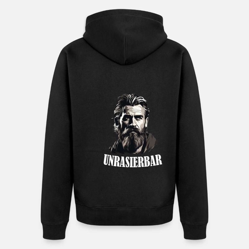 Lustiger Bart Spruch Wikinger Bartträger - Unisex Premium Bio Zip Hoodie - Schwarz