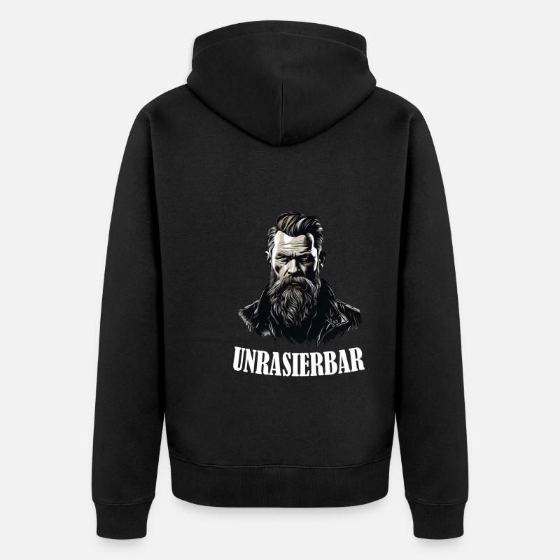 Wikinger Bartträger Lustiger Bart Spruch - Unisex Premium Bio Zip Hoodie - Schwarz