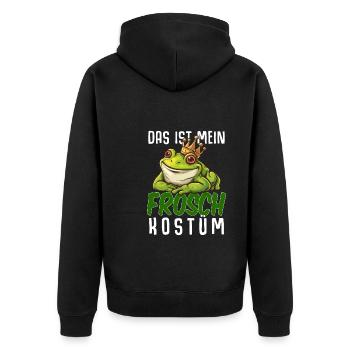 Kölner Karneval Helau Fasching Frosch Verkleidung - Unisex Premium Bio Zip Hoodie - Schwarz - Hinten - Nico (187cm)