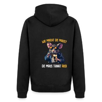 Bier Alkohol Mallorca Party Trink Spruch - Unisex Premium Bio Zip Hoodie - Schwarz - Hinten - Nico (187cm)