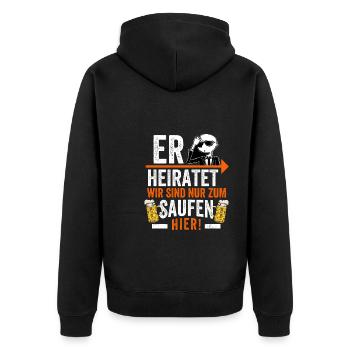 Junggesellenabschied Männer T-Shirt Polterabend - Unisex Premium Bio Zip Hoodie - Schwarz - Hinten - Nico (187cm)