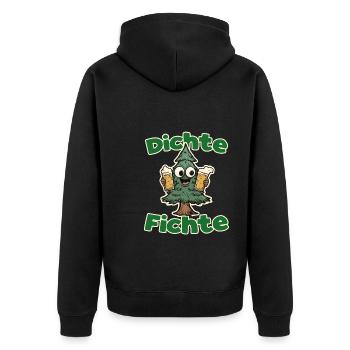 Dichte Fichte Party JGA Saufen Mallorca Party - Unisex Premium Bio Zip Hoodie - Schwarz - Hinten - Nico (187cm)
