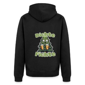 Dichte Fichte Party JGA Saufen Mallorca Party - Unisex Premium Bio Zip Hoodie - Schwarz - Hinten - Nico (187cm)