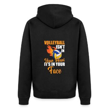 Joueur de volleyball Block Sport - Veste à capuche bio Premium Unisexe - noir - Dos - Nico (187cm)