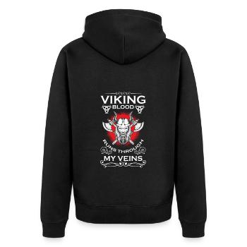 Thor Blitz Mjolnir - Unisex Premium Organic Zip Hoodie - black - Back - Nico (187cm)