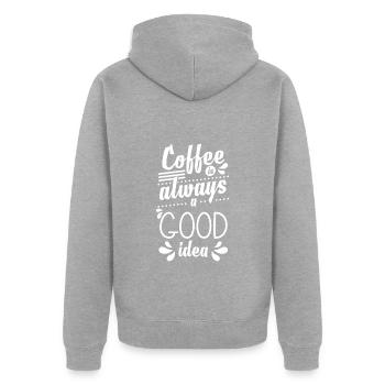 Espresso Cappuccino Coffee Lover Portafilter - Veste à capuche bio Premium Unisexe - gris chiné - Dos - Nico (187cm)