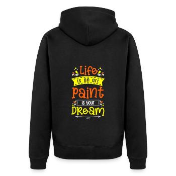 Maler Künstler Lackiererin Malermeister - Unisex Premium Bio Zip Hoodie - Schwarz - Hinten - Nico (187cm)