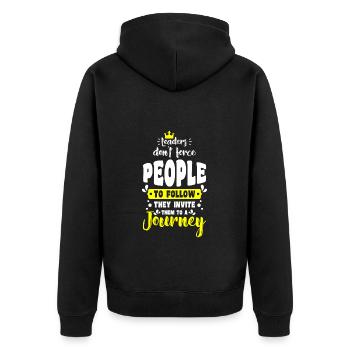 Chef Job Vorgesetzter Angestellter - Unisex Premium Bio Zip Hoodie - Schwarz - Hinten - Nico (187cm)