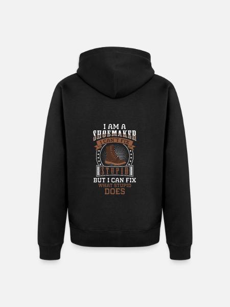 Cobbler Profession Boots Leather - Unisex Premium Organic Zip Hoodie - black