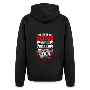 Handwerker Arbeit Job Meister - Unisex Premium Bio Zip Hoodie - Schwarz - Hinten - Nico (187cm)