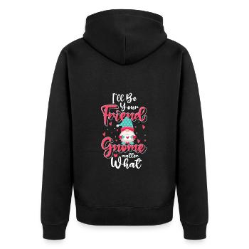 Dwarves Christmas Fantasy Goblin - Unisex Premium Organic Zip Hoodie - black - Back - Nico (187cm)