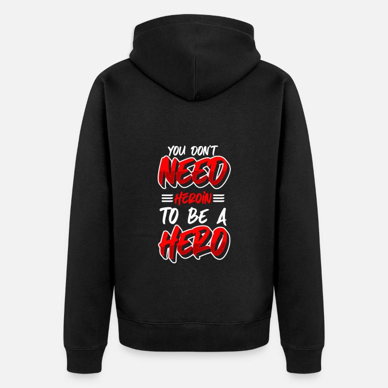 Sucht Clean Cannabis - Unisex Premium Bio Zip Hoodie - Schwarz