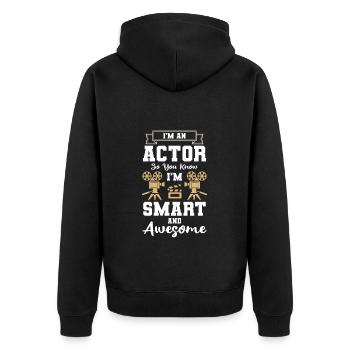Theater Rehearsal Singer Opera - Unisex Premium Organic Zip Hoodie - black - Back - Nico (187cm)