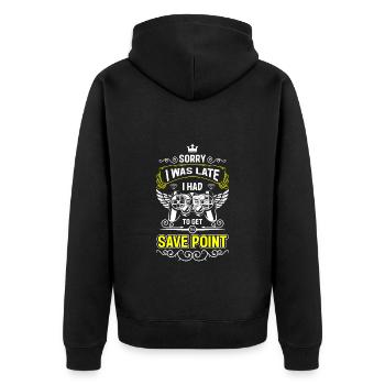 Nerd Online Game Tournament Game Over - Unisex Premium Organic Zip Hoodie - black - Back - Nico (187cm)