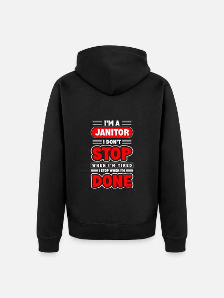 Caretaker Work Cleaner - Unisex Premium Organic Zip Hoodie - black