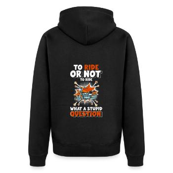 Retro Style Illustration - Unisex Premium Bio Zip Hoodie - Schwarz - Hinten - Nico (187cm)