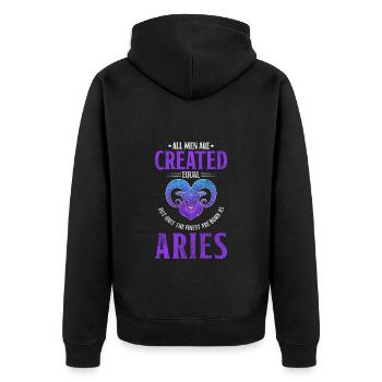 Sternzeichen Geburtstag Minerva - Unisex Premium Bio Zip Hoodie - Schwarz - Hinten - Nico (187cm)
