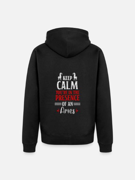 Aries Star Constellation Mars - Unisex Premium Organic Zip Hoodie - black