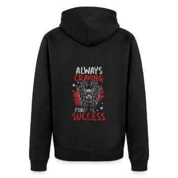 Chasseur de Majesté Lion - Veste à capuche bio Premium Unisexe - noir - Dos - Nico (187cm)