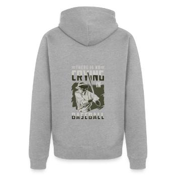 Baseballschläger Amerika Baseballer - Unisex Premium Bio Zip Hoodie - Grau meliert - Hinten - Nico (187cm)