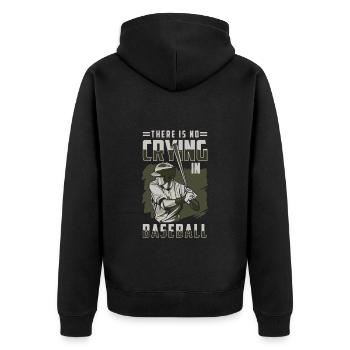 Baseball bat America Baseballer - Unisex Premium Organic Zip Hoodie - black - Back - Nico (187cm)