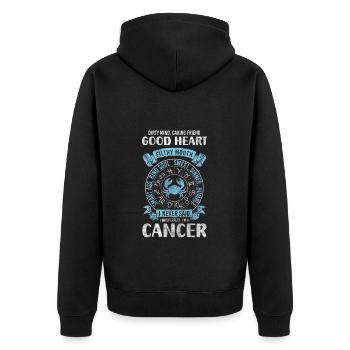 Krebs Tierkreiszeichen Geburtstag Juli - Unisex Premium Bio Zip Hoodie - Schwarz - Hinten - Nico (187cm)