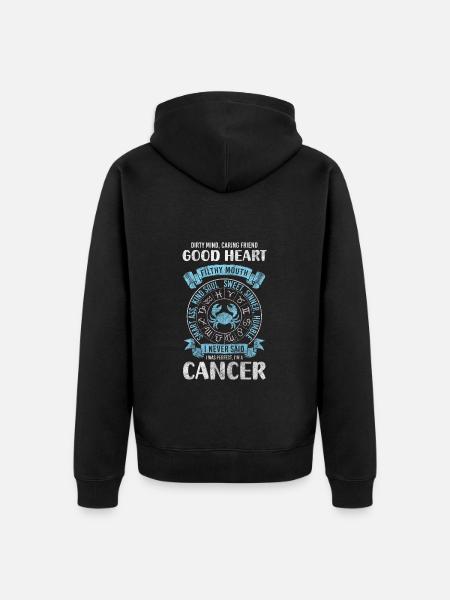 Cancer Zodiac Birthday July - Unisex Premium Organic Zip Hoodie - black