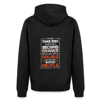Horoscope Superstition July Leo - Unisex Premium Organic Zip Hoodie - black - Back - Nico (187cm)