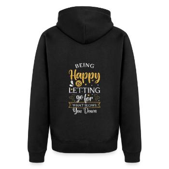 Shamrock Optimist Lucky Guy - Unisex Premium Organic Zip Hoodie - black - Back - Nico (187cm)