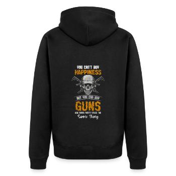 Waffen Sportschießen Revolver - Unisex Premium Bio Zip Hoodie - Schwarz - Hinten - Nico (187cm)