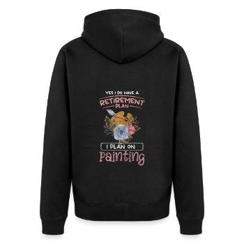 Painter Craftsman Canvas Construction Site - Unisex Premium Organic Zip Hoodie - black - Back - Nico (187cm)