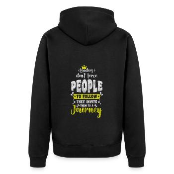 Colleague Success - Unisex Premium Organic Zip Hoodie - black - Back - Nico (187cm)