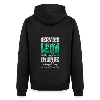 Chef Büro Manager Angestellter - Unisex Premium Bio Zip Hoodie - Schwarz - Hinten - Nico (187cm)