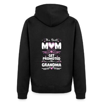 Grandma Grandchild Family Love - Unisex Premium Organic Zip Hoodie - black - Back - Nico (187cm)