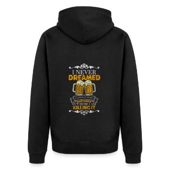 Cocktail Alkohol Shaker - Unisex Premium Bio Zip Hoodie - Schwarz - Hinten - Nico (187cm)