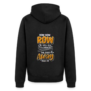 Rudern Steuermann Verein - Unisex Premium Bio Zip Hoodie - Schwarz - Hinten - Nico (187cm)