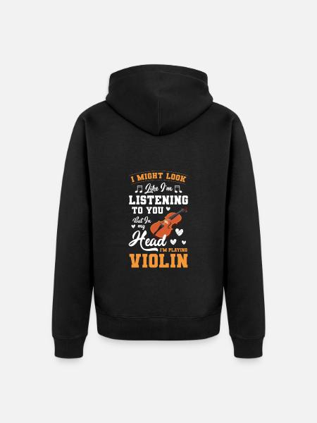 Violin, Instrument, Classical, String Instrument - Unisex Premium Organic Zip Hoodie - black