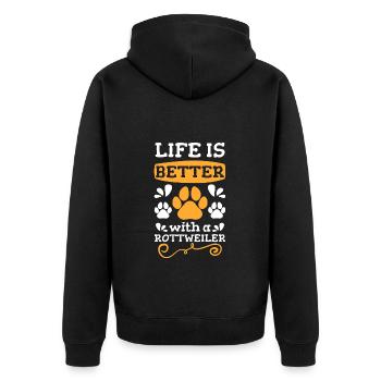 Amour des chiens de maîtresse Rottweiler - Veste à capuche bio Premium Unisexe - noir - Dos - Nico (187cm)