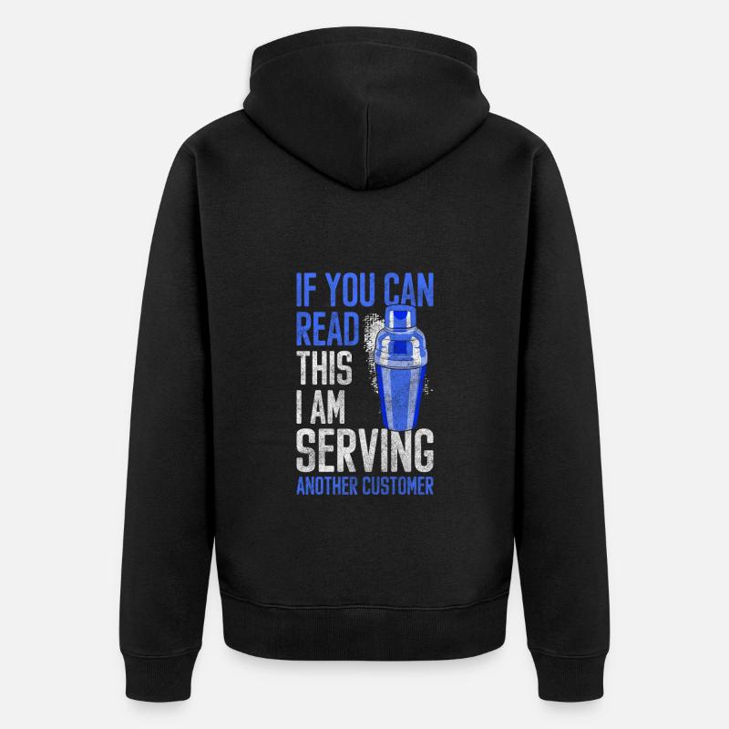 Barkeeper Getränke Flasche Drinks - Unisex Premium Bio Zip Hoodie - Schwarz