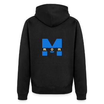 Mom - Unisex Premium Bio Zip Hoodie - Schwarz - Hinten - Nico (187cm)
