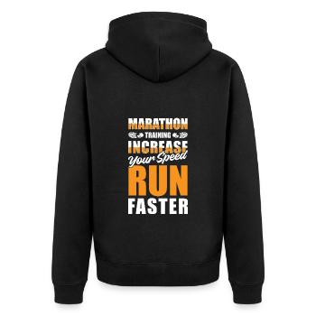 Marathon Sport Jogging Triathlète - Veste à capuche bio Premium Unisexe - noir - Dos - Nico (187cm)
