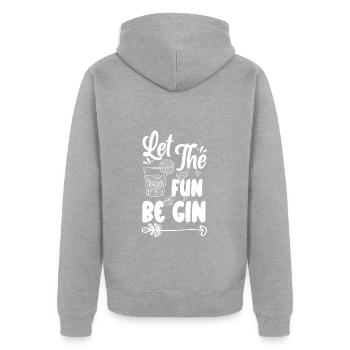 Alcohol Drink Drinker Liquor - Unisex Premium Organic Zip Hoodie - heather grey - Back - Nico (187cm)