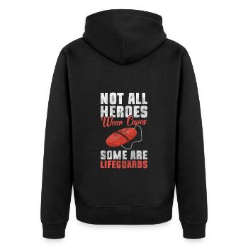 Lifeguard Poolside Summer Lifeguard - Unisex Premium Organic Zip Hoodie - black - Back - Nico (187cm)
