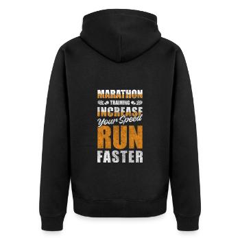 Marathonien Sprinter Entraînement Course à pied Entraînement - Veste à capuche bio Premium Unisexe - noir - Dos - Nico (187cm)