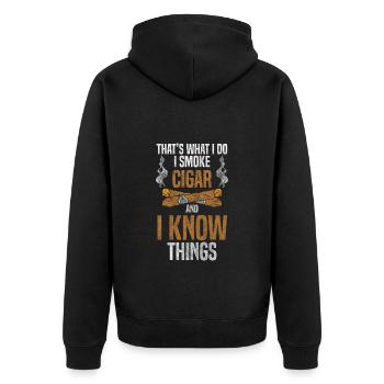 Fumer Cigare Hommes Soirée Tabac Mode de vie - Veste à capuche bio Premium Unisexe - noir - Dos - Nico (187cm)